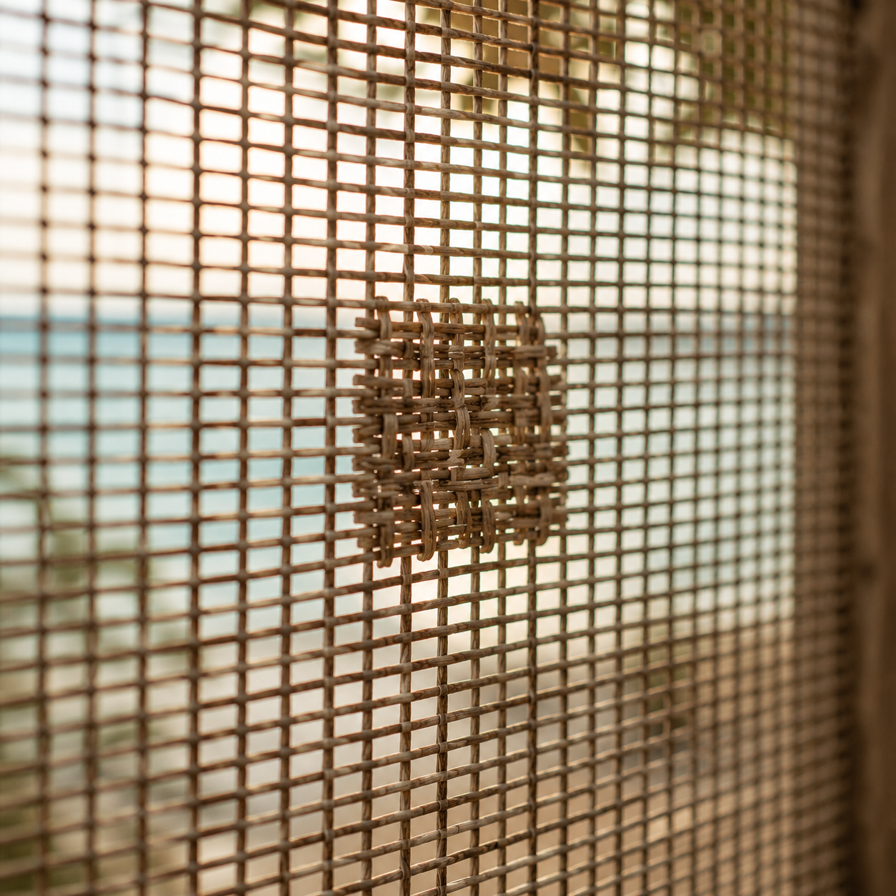Close-up of woven lanai screen mesh
